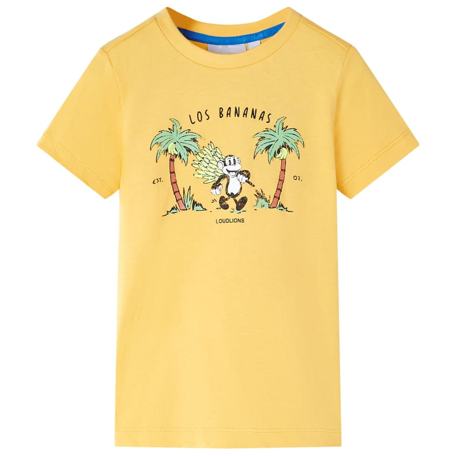 Kindershirt 104 lichtokerkleurig Oker