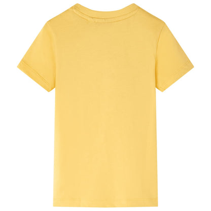 Kindershirt 128 lichtokerkleurig Oker