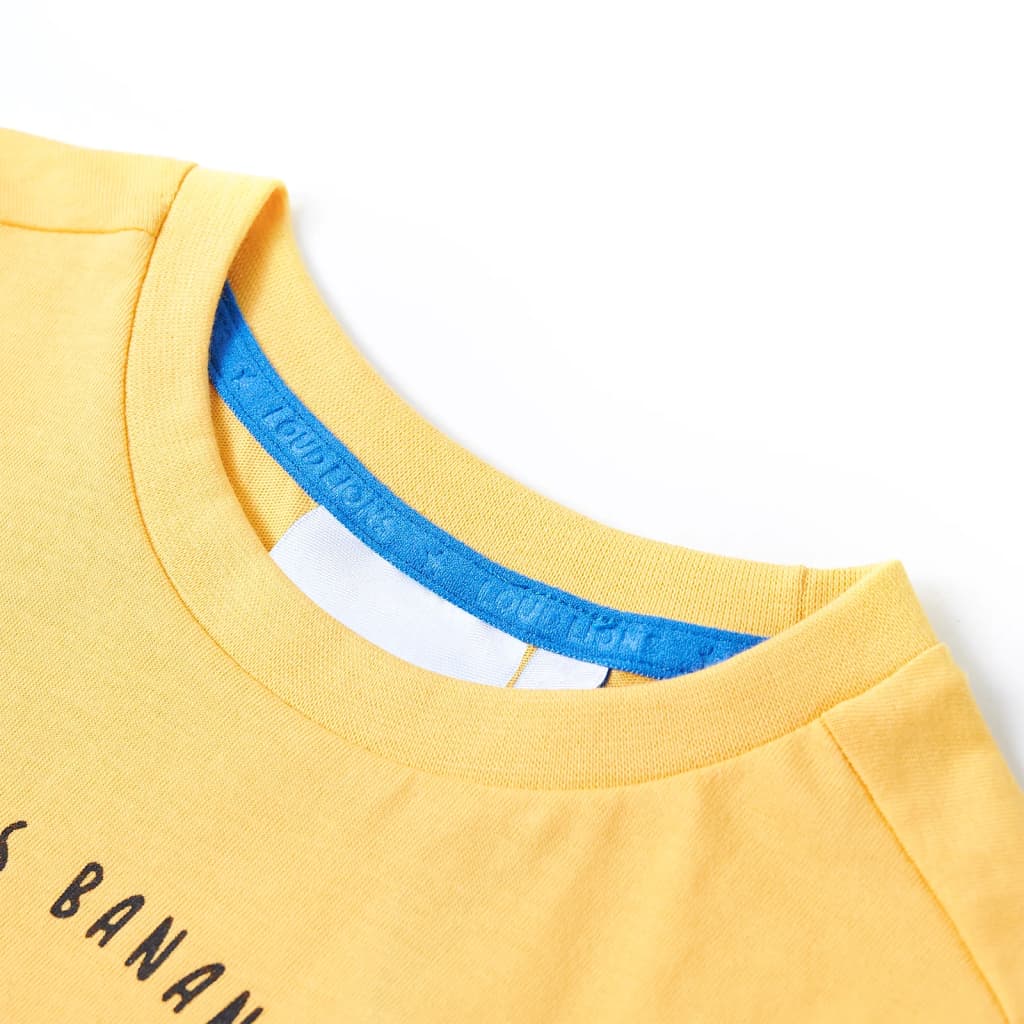 Kindershirt 128 lichtokerkleurig Oker