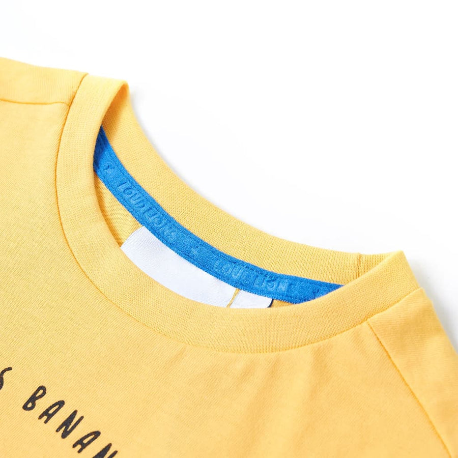 Kindershirt 128 lichtokerkleurig Oker