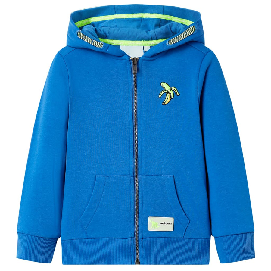 Kindervest met capuchon en rits 92 blauw Blauw 92