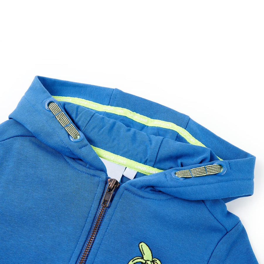 Kindervest met capuchon en rits 92 blauw Blauw 92