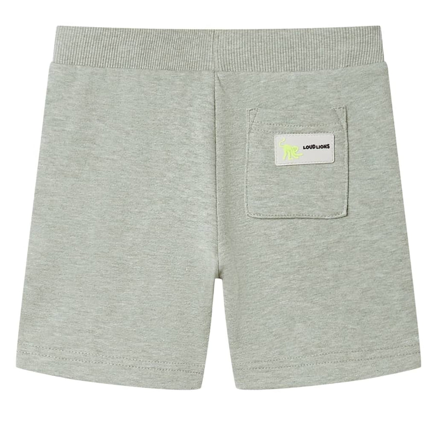 Kindershorts met trekkoord 140 gemêleerd lichtkakikleurig Kaki