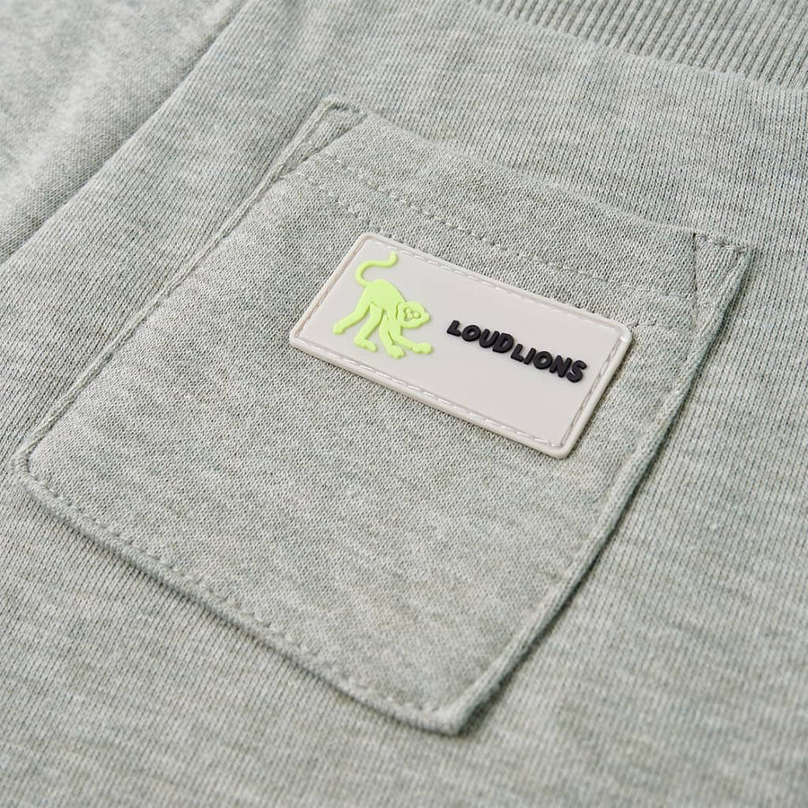 Kindershorts met trekkoord 140 gemêleerd lichtkakikleurig Kaki