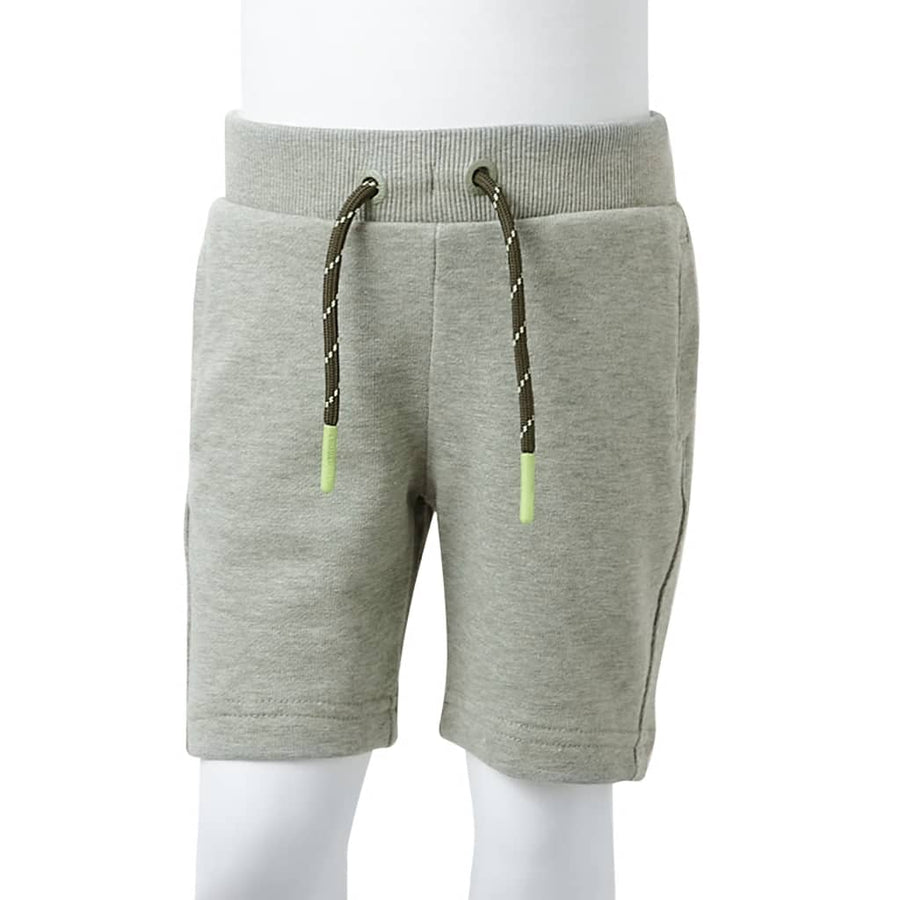 Kindershorts met trekkoord 140 gemêleerd lichtkakikleurig Kaki