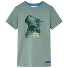 Kindershirt kaki dinosaurus 104