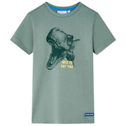 Kindershirt kaki dinosaurus 104