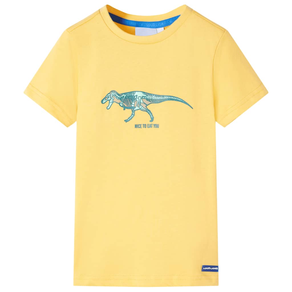 Kindershirt 104 lichtokerkleurig Oker