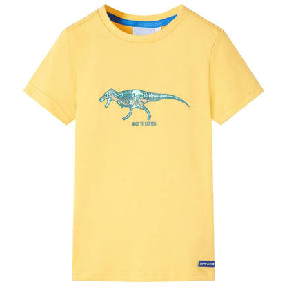 Kindershirt 104 lichtokerkleurig Oker