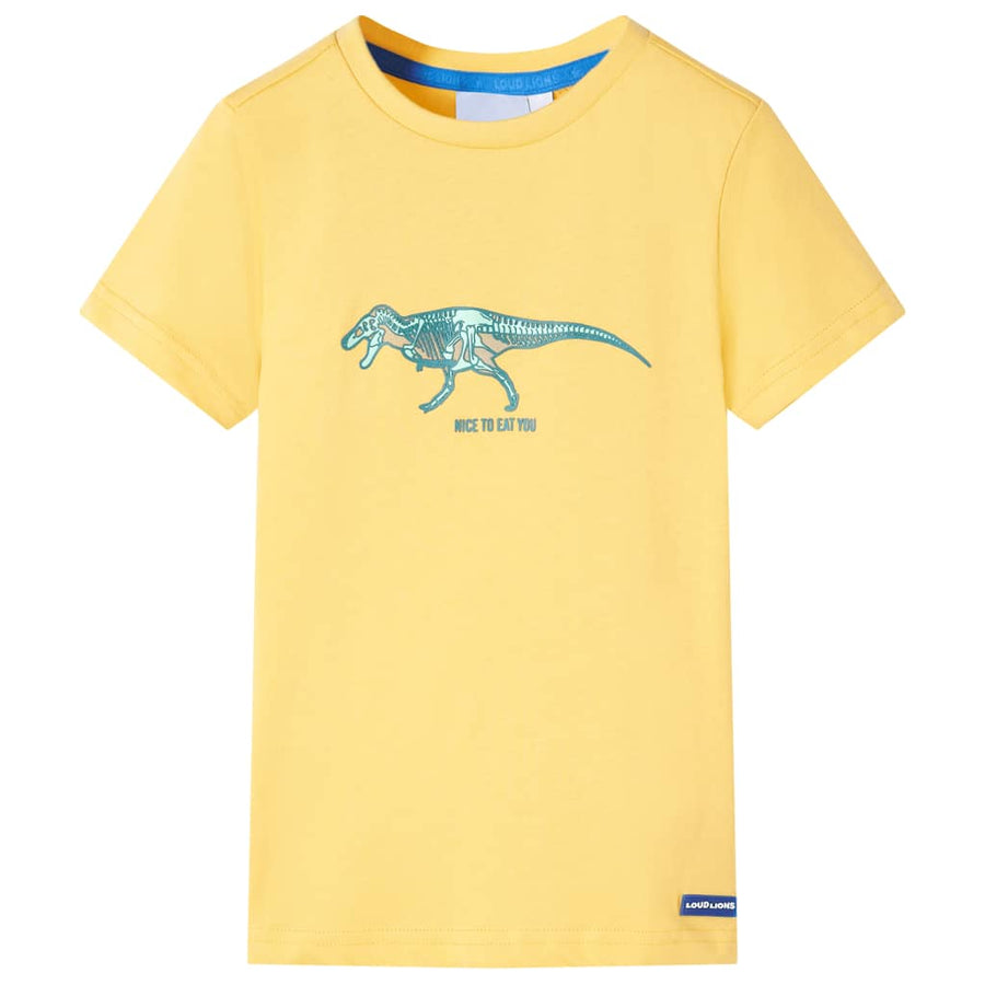Kindershirt 104 lichtokerkleurig Oker