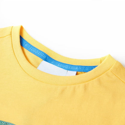 Kindershirt 104 lichtokerkleurig Oker
