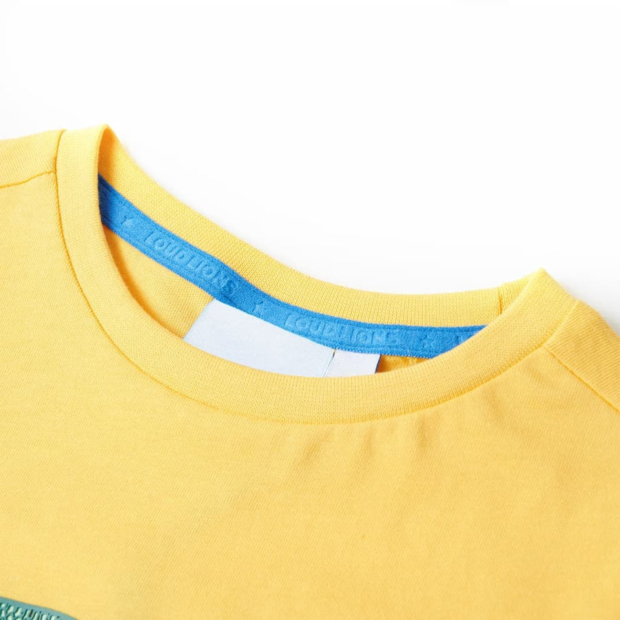Kindershirt 104 lichtokerkleurig Oker
