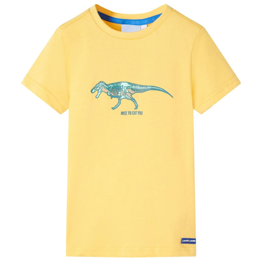 Kindershirt 128 lichtokerkleurig Oker