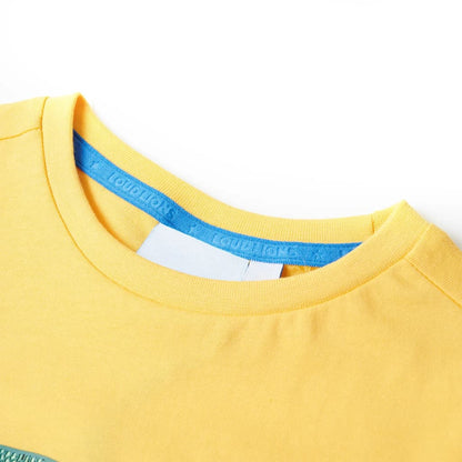 Kindershirt 128 lichtokerkleurig Oker