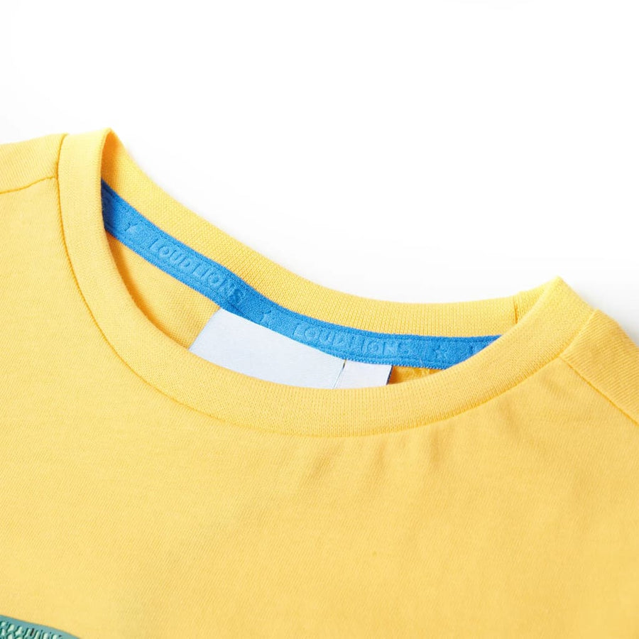 Kindershirt 128 lichtokerkleurig Oker