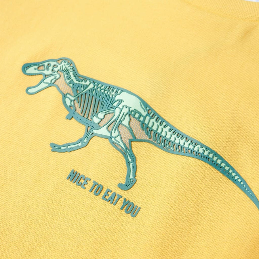 Kindershirt 128 lichtokerkleurig Oker