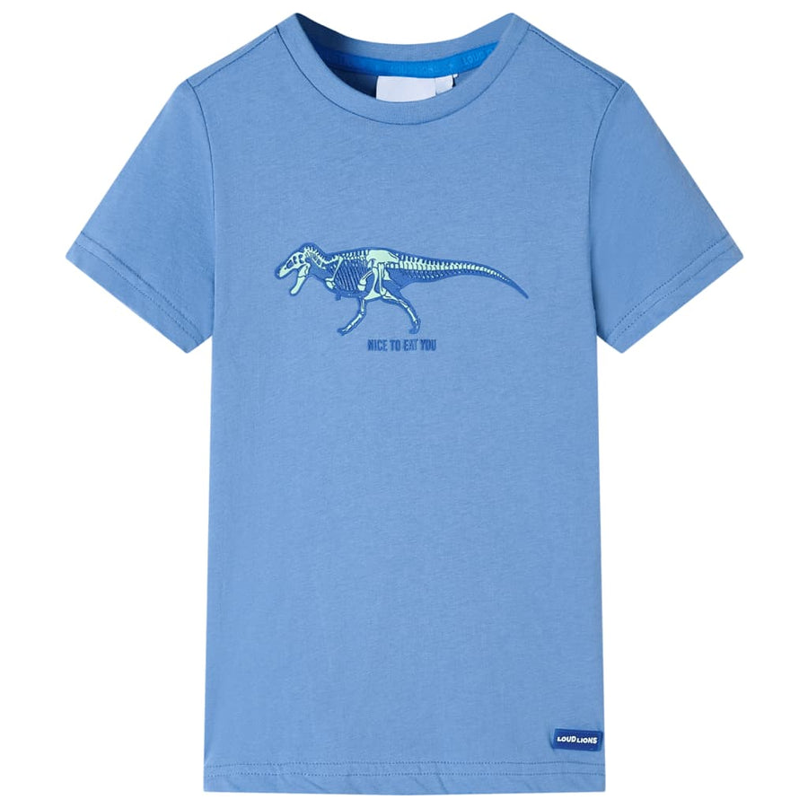 Kindershirt 104 middelblauw Blauw