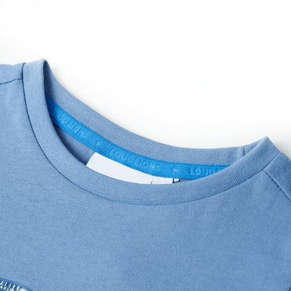 Kindershirt 104 middelblauw Blauw