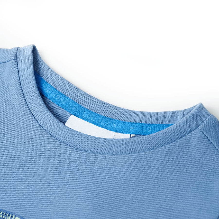 Kindershirt 104 middelblauw Blauw