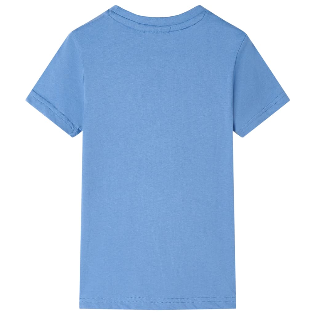 Kindershirt 128 middelblauw Blauw