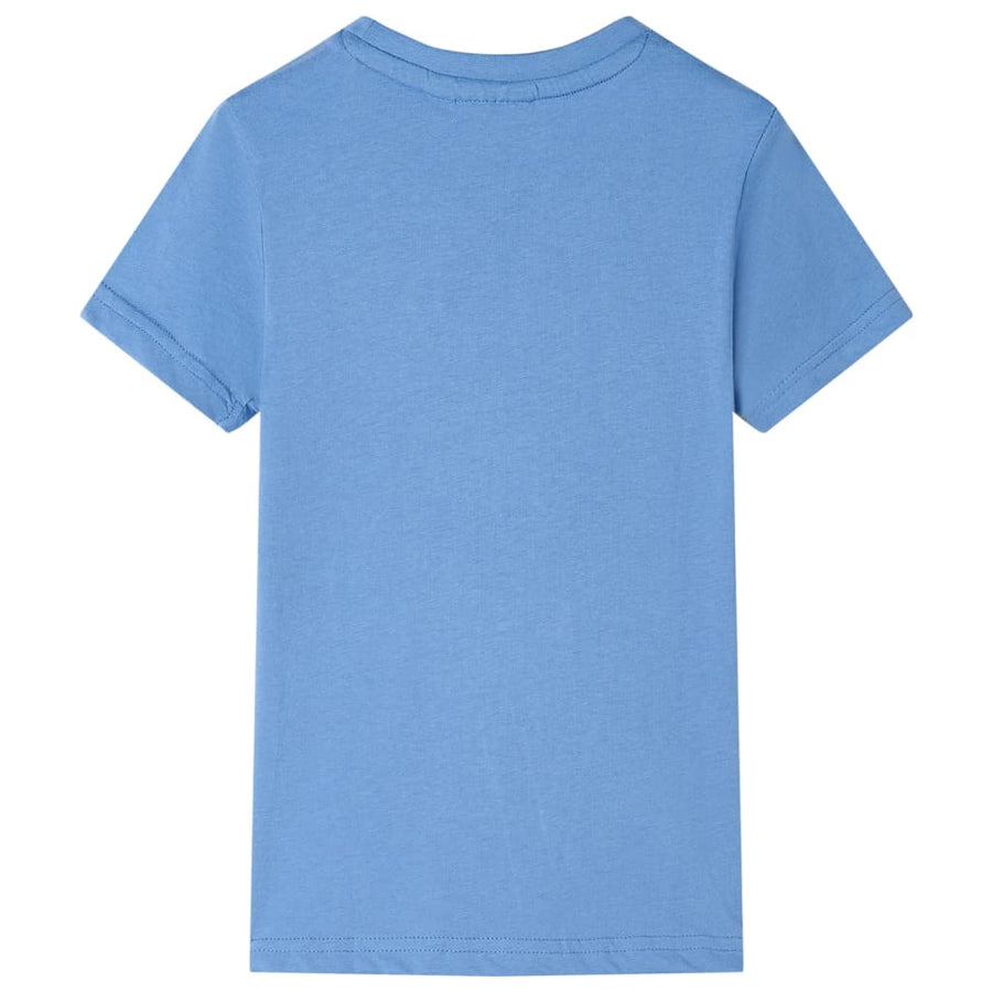 Kindershirt 128 middelblauw Blauw