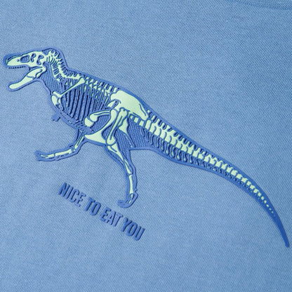 Kindershirt 128 middelblauw Blauw