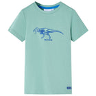 Kindershirt 128 lichtkakikleurig dinosaurus