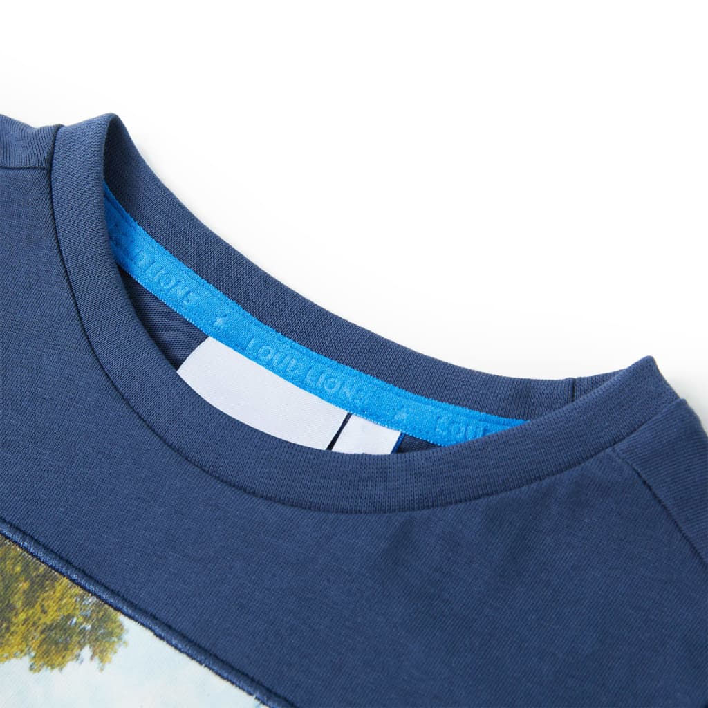 Kindershirt 116 donkerblauw Blauw