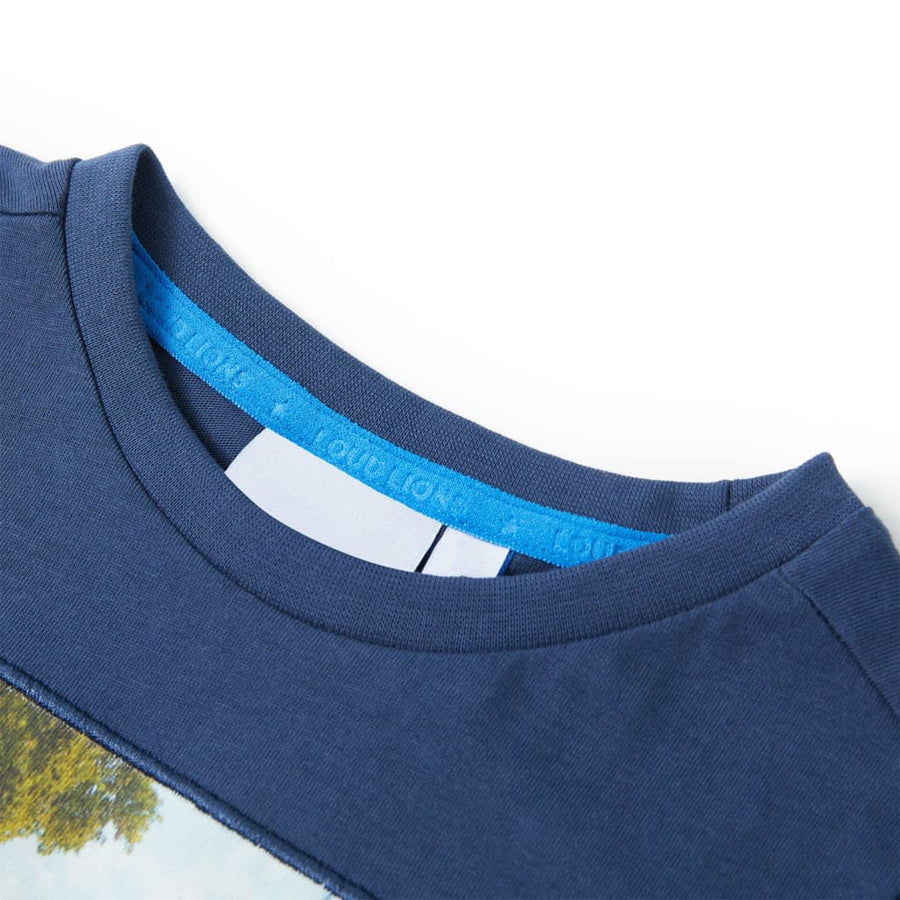 Kindershirt 116 donkerblauw Blauw