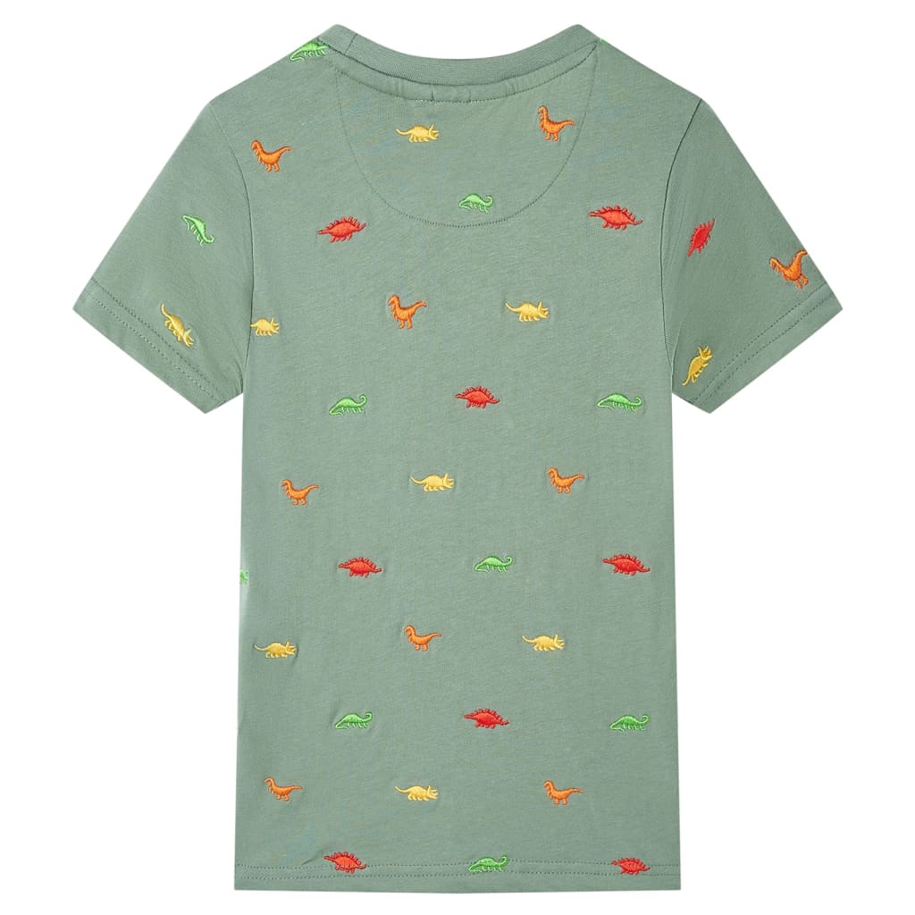 Kindershirt met korte mouwen 104 kakikleurig 104
