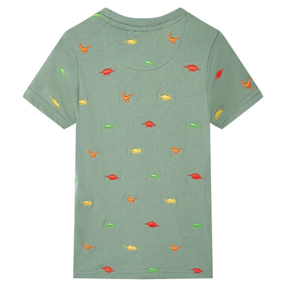 Kindershirt met korte mouwen 104 kakikleurig 104