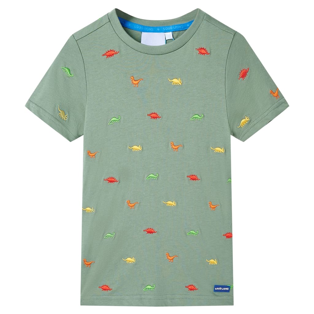 Kindershirt met korte mouwen 116 kakikleurig 116