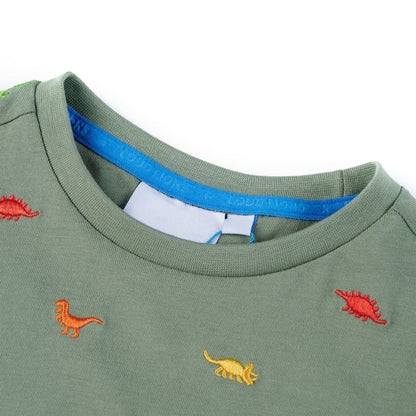 Kindershirt met korte mouwen 116 kakikleurig 116