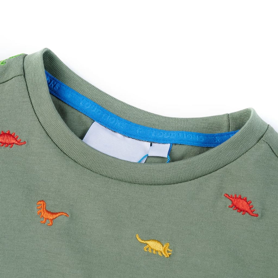 Kindershirt met korte mouwen 116 kakikleurig 116
