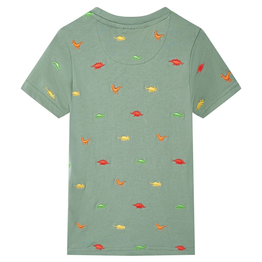 Kindershirt met korte mouwen 128 kakikleurig 128