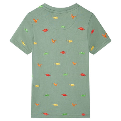 Kindershirt met korte mouwen 128 kakikleurig 128