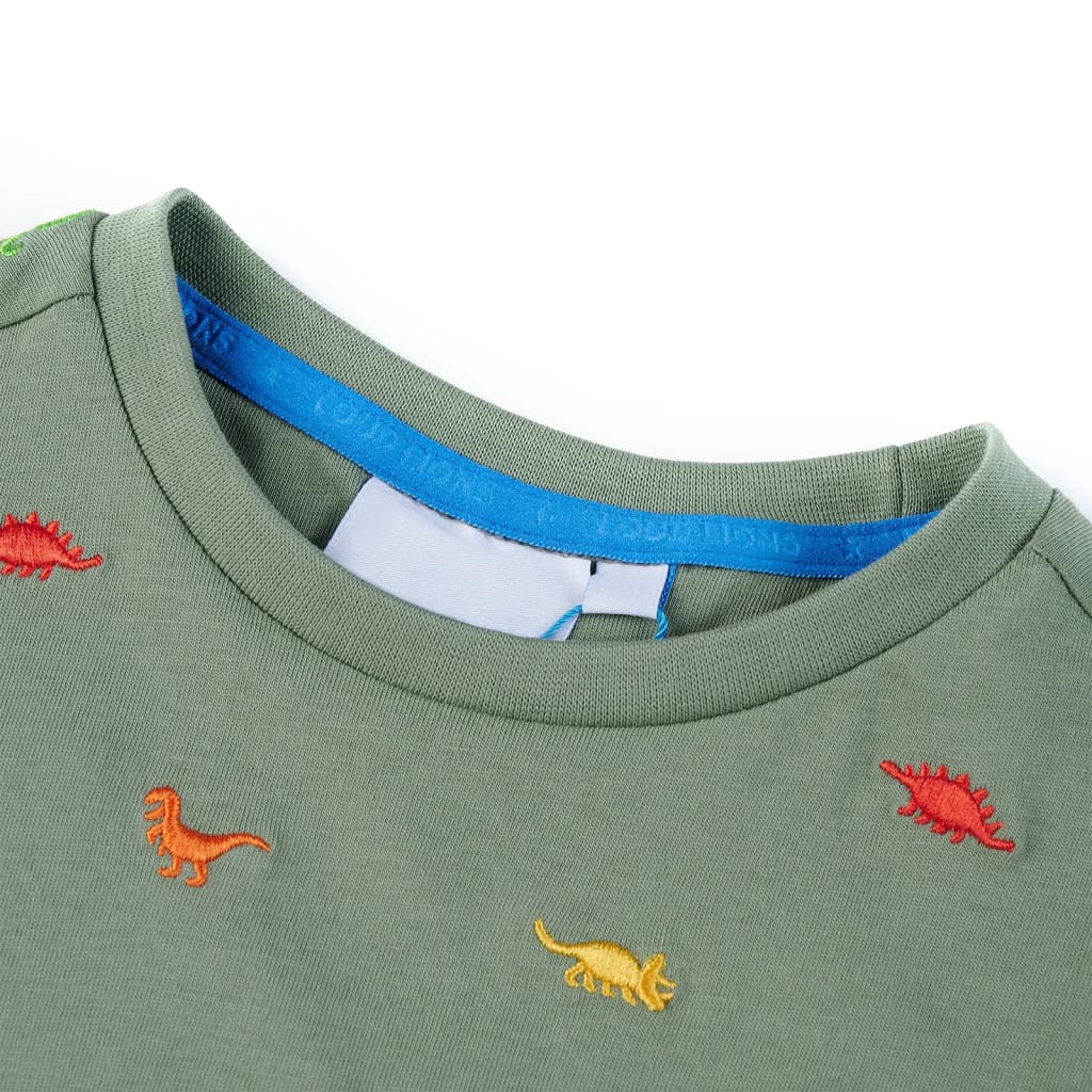 Kindershirt met korte mouwen 128 kakikleurig 128