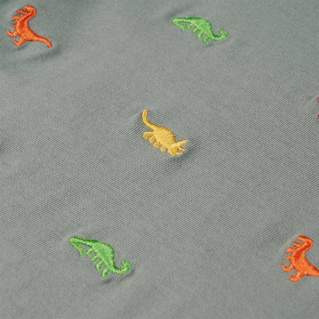 Kindershirt met korte mouwen 128 kakikleurig 128