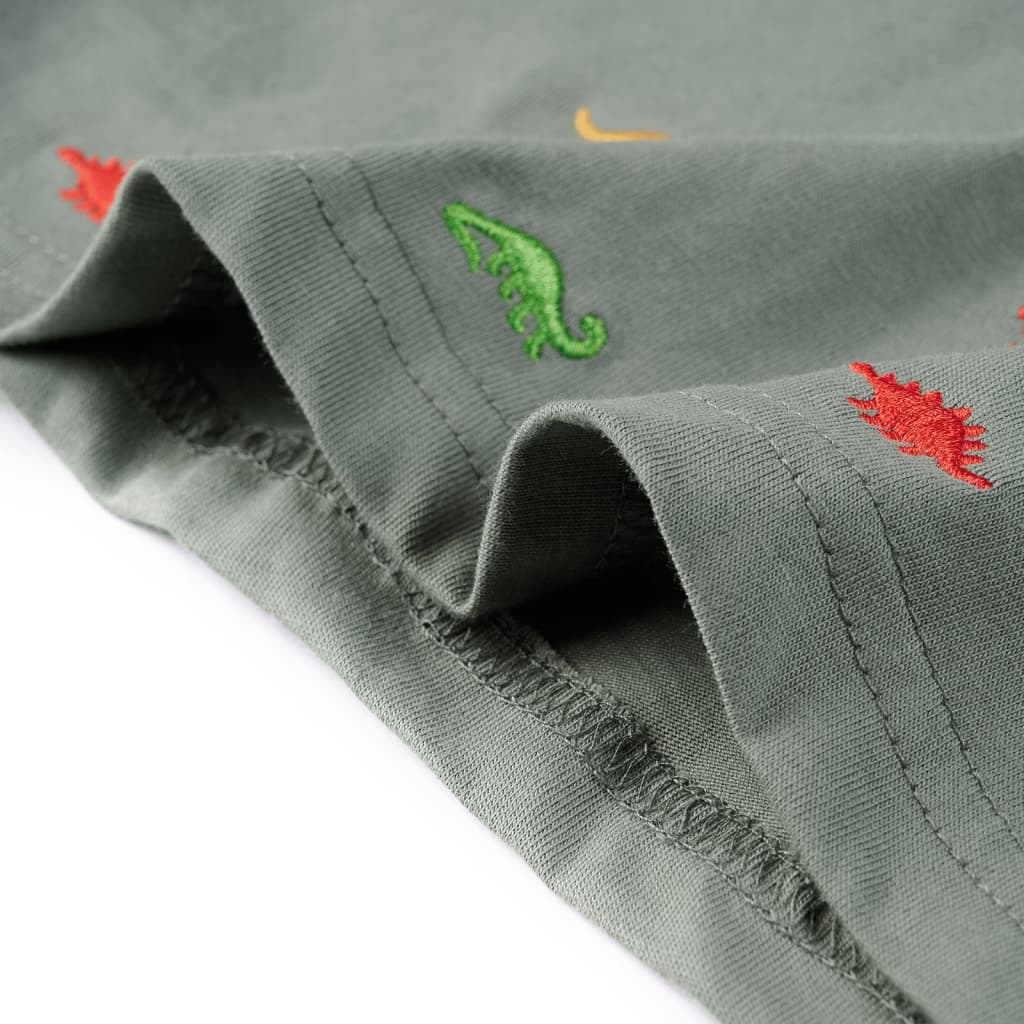 Kindershirt met korte mouwen 128 kakikleurig 128