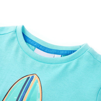 Kindershirt met korte mouwen 116 zeeblauw Aqua 116