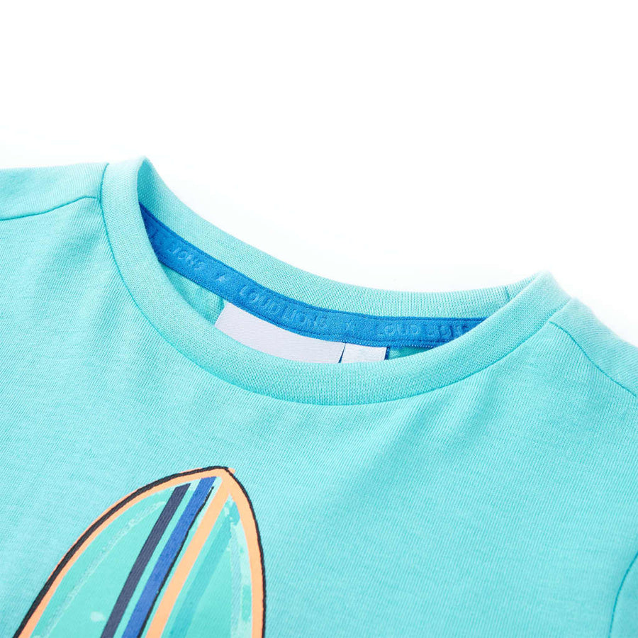 Kindershirt met korte mouwen 116 zeeblauw Aqua 116
