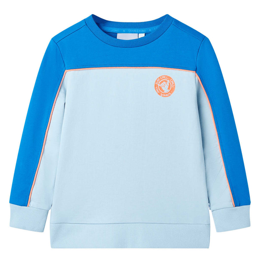 Kindertrui 104 felblauw en lichtblauw