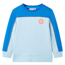 Kindertrui 116 felblauw en lichtblauw