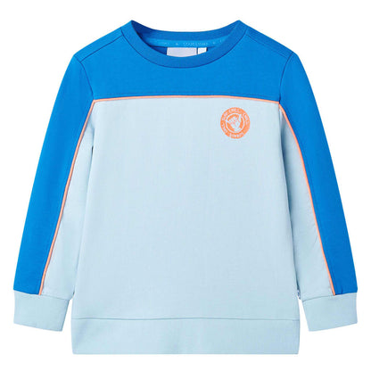 Kindertrui 140 felblauw en lichtblauw 140