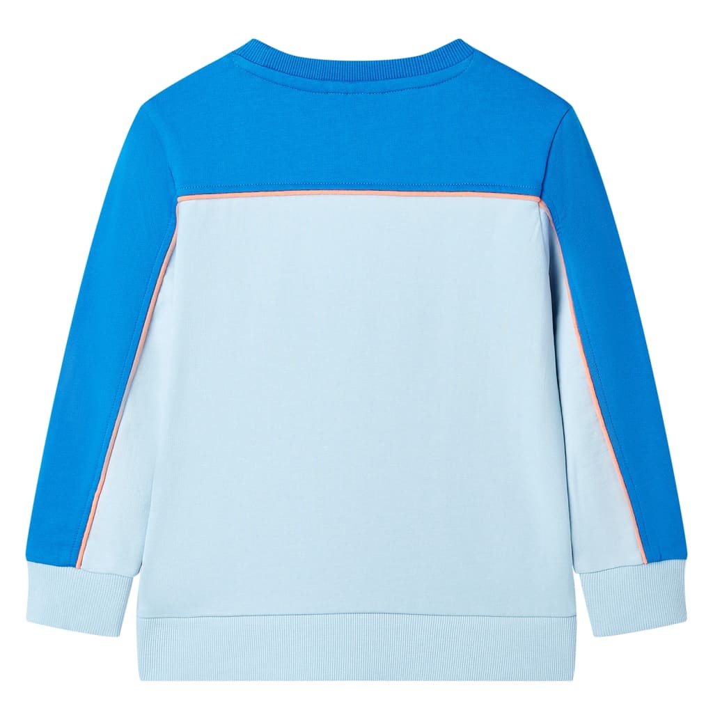 Kindertrui 140 felblauw en lichtblauw 140