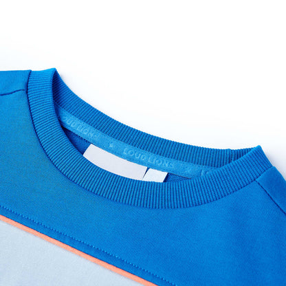Kindertrui 140 felblauw en lichtblauw 140