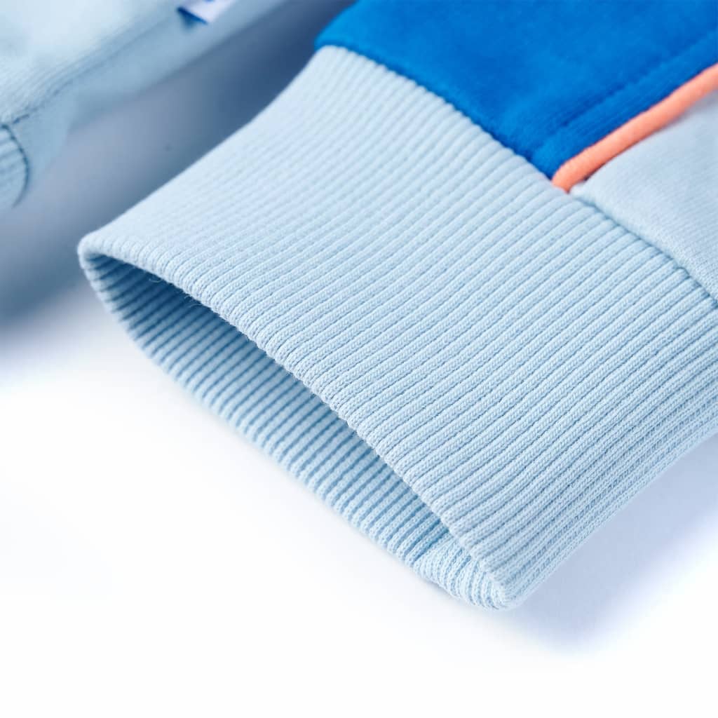 Kindertrui 140 felblauw en lichtblauw 140