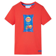 Kindershirt met korte mouwen 128 rood 128