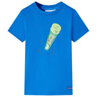 Kindershirt 116 felblauw katoen