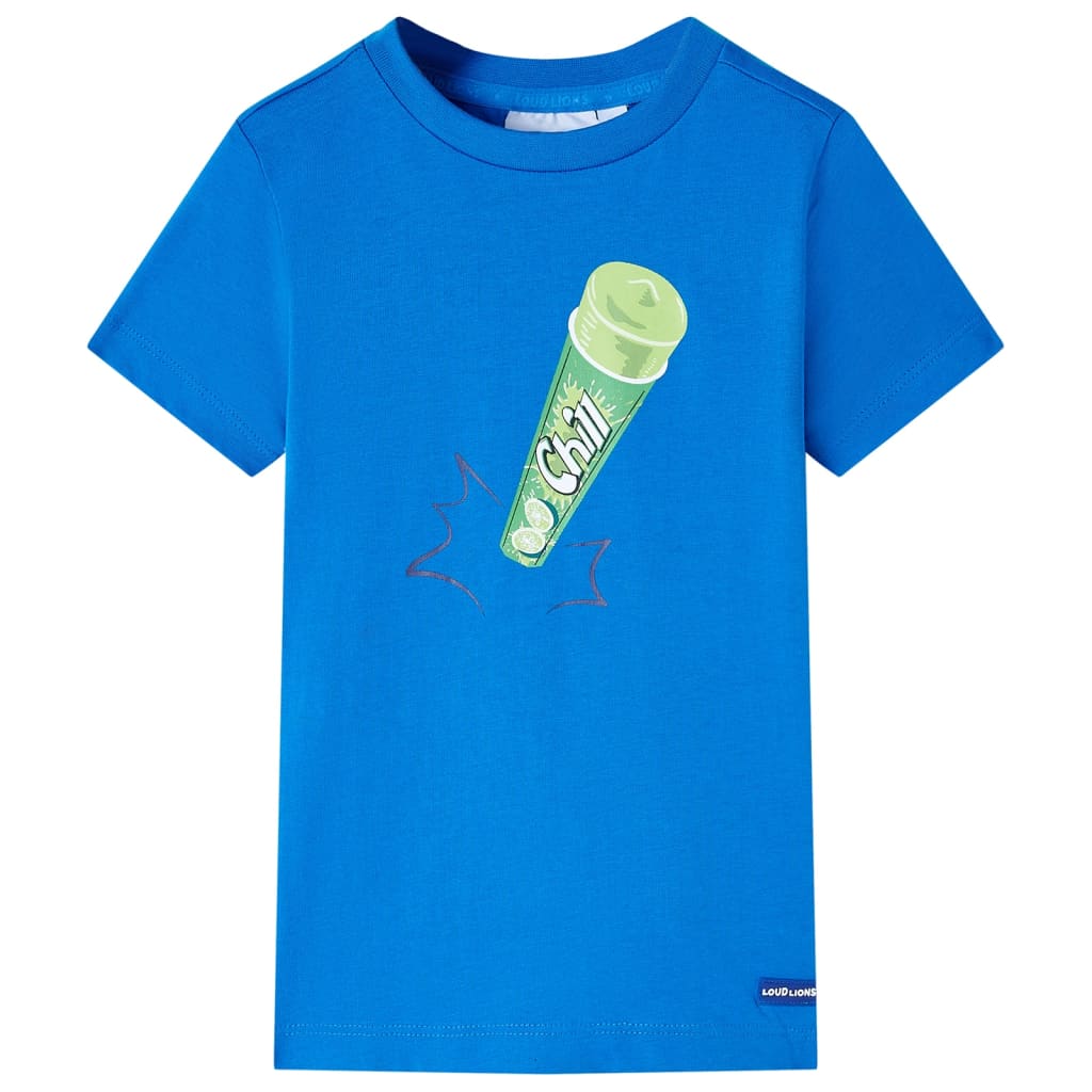 Kindershirt 128 felblauw